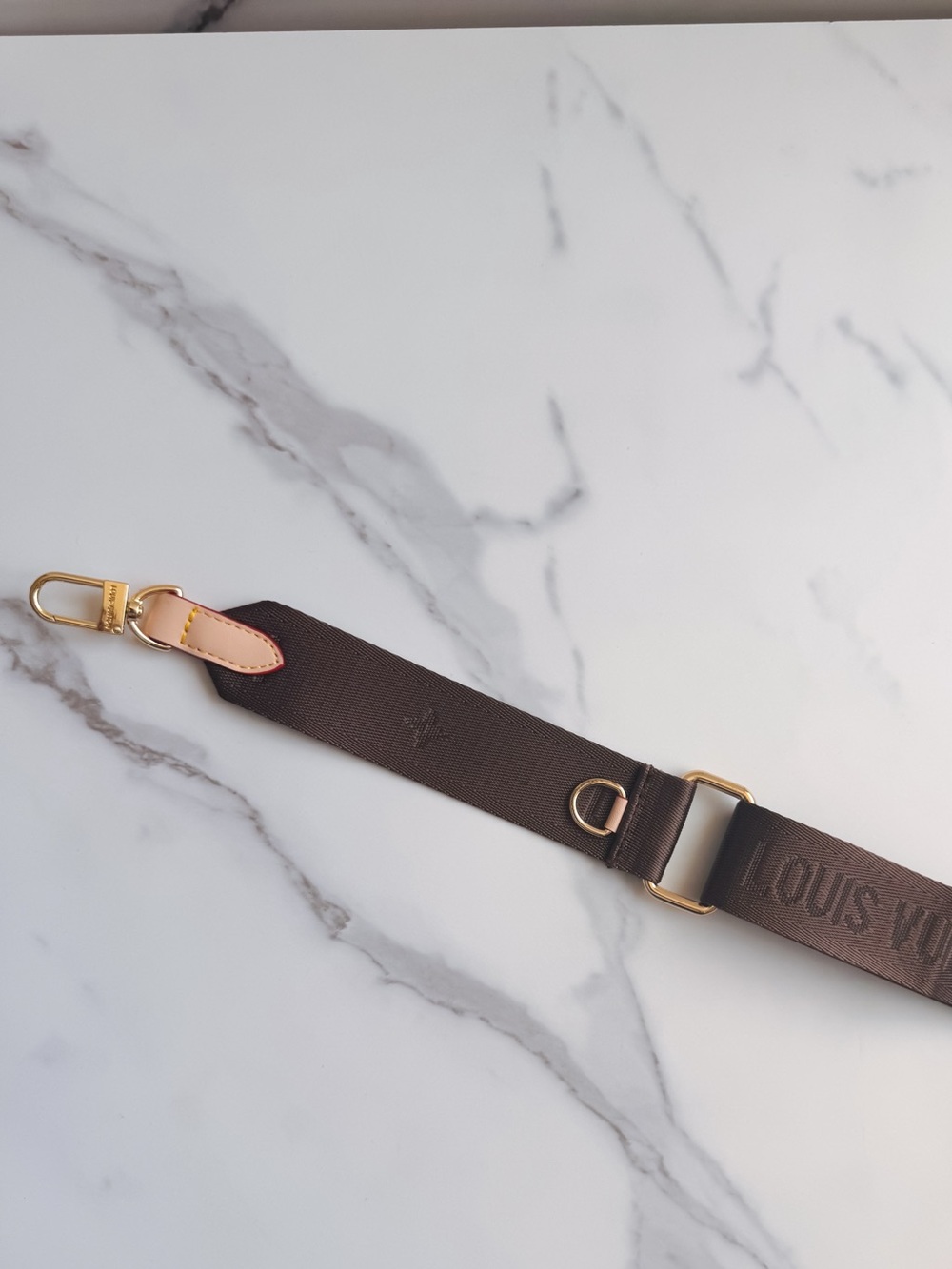LV Designer Logo guitar Strap with Gold Hardware - Picture 2 of 8